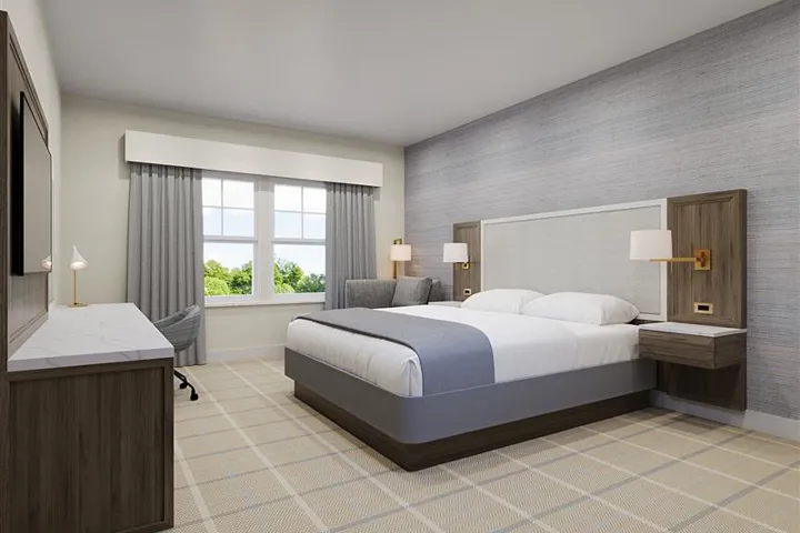 Guestroom render at Hotel Bridgton